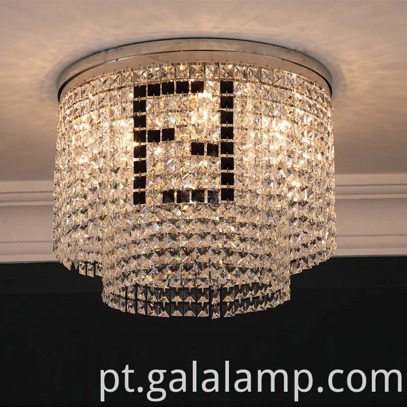 Luz de teto de cristal moderno elegante para interiores chiques